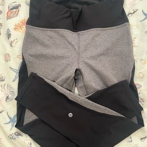 Lululemon grey and black leggings size 10